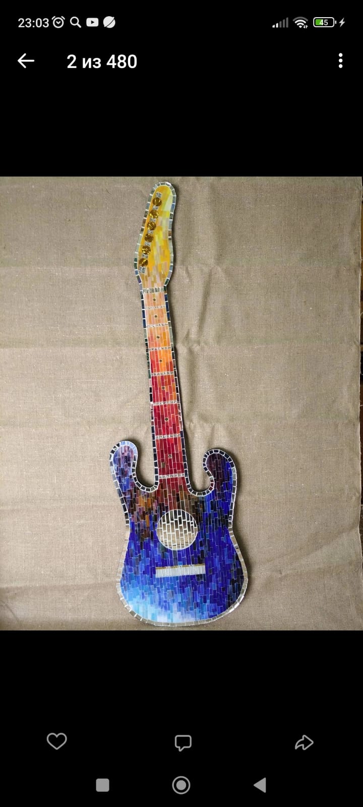 Мозаика из стекла — Гитара